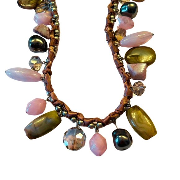 Multi-Color Beaded Necklace Belt Combo – Adjustable 37" Length Crystal accents - Picture 5 of 8